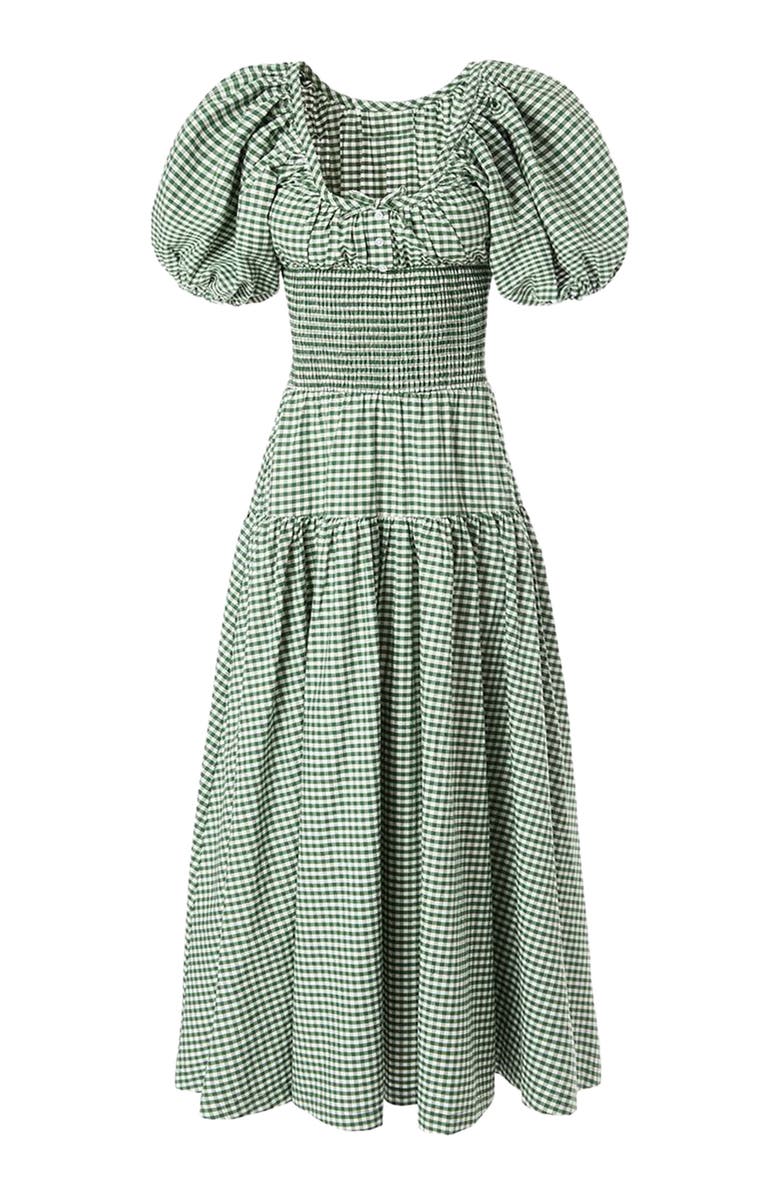 WeWoreWhat Smocked Waist Midi Dress, Alternate, color, Fern Multi