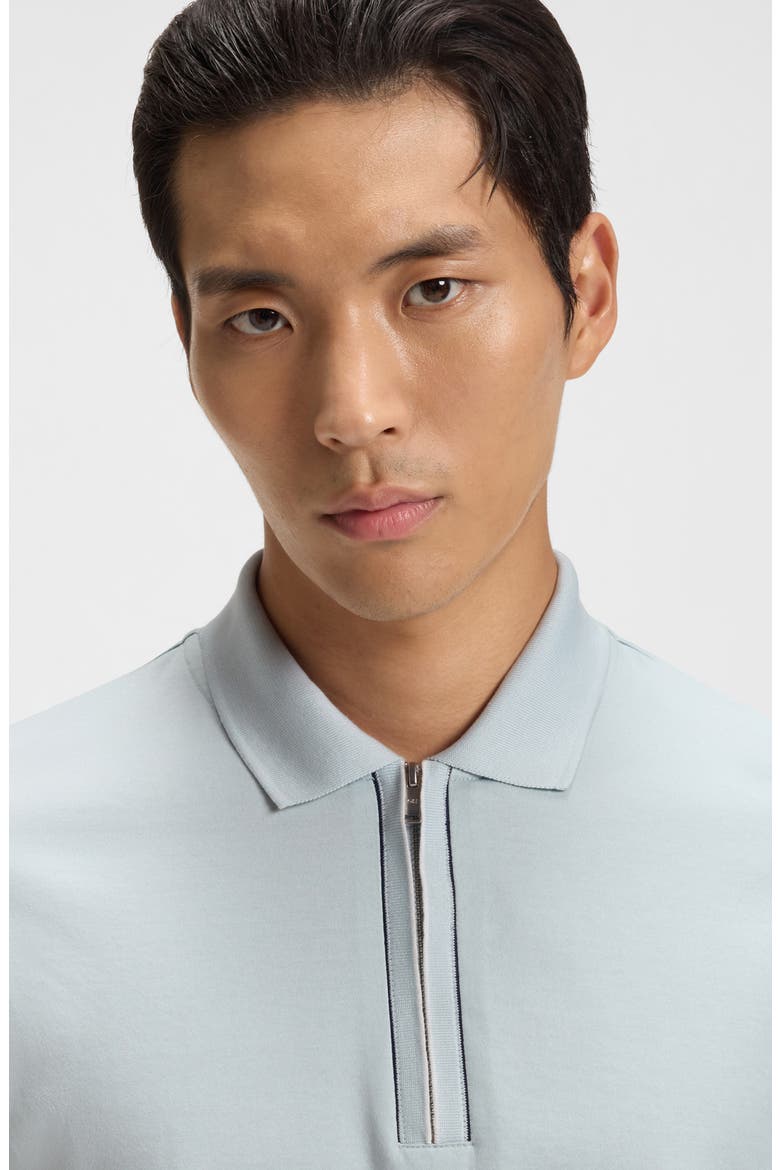 Paras Quarter Zip Cotton Polo, Alternate, color, OPEN BLUE