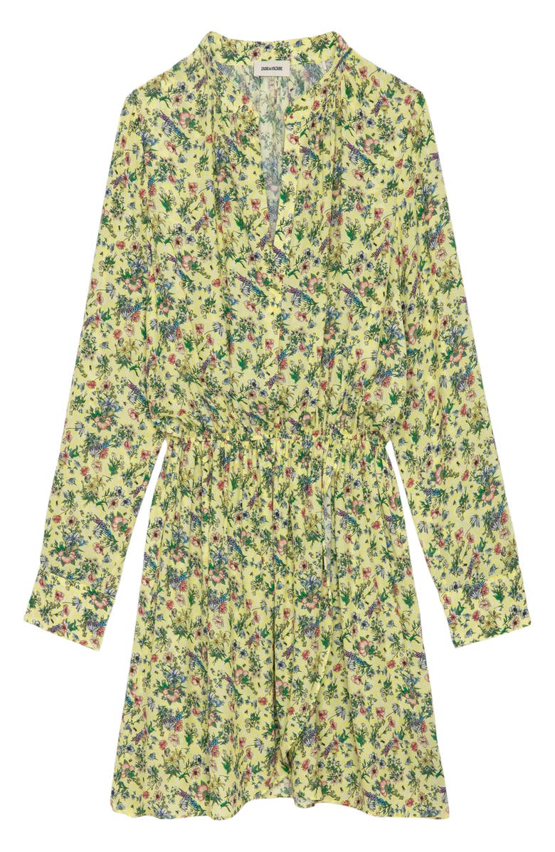 Zadig & Voltaire Rinka Floral Long Sleeve Dress, Alternate, color, 