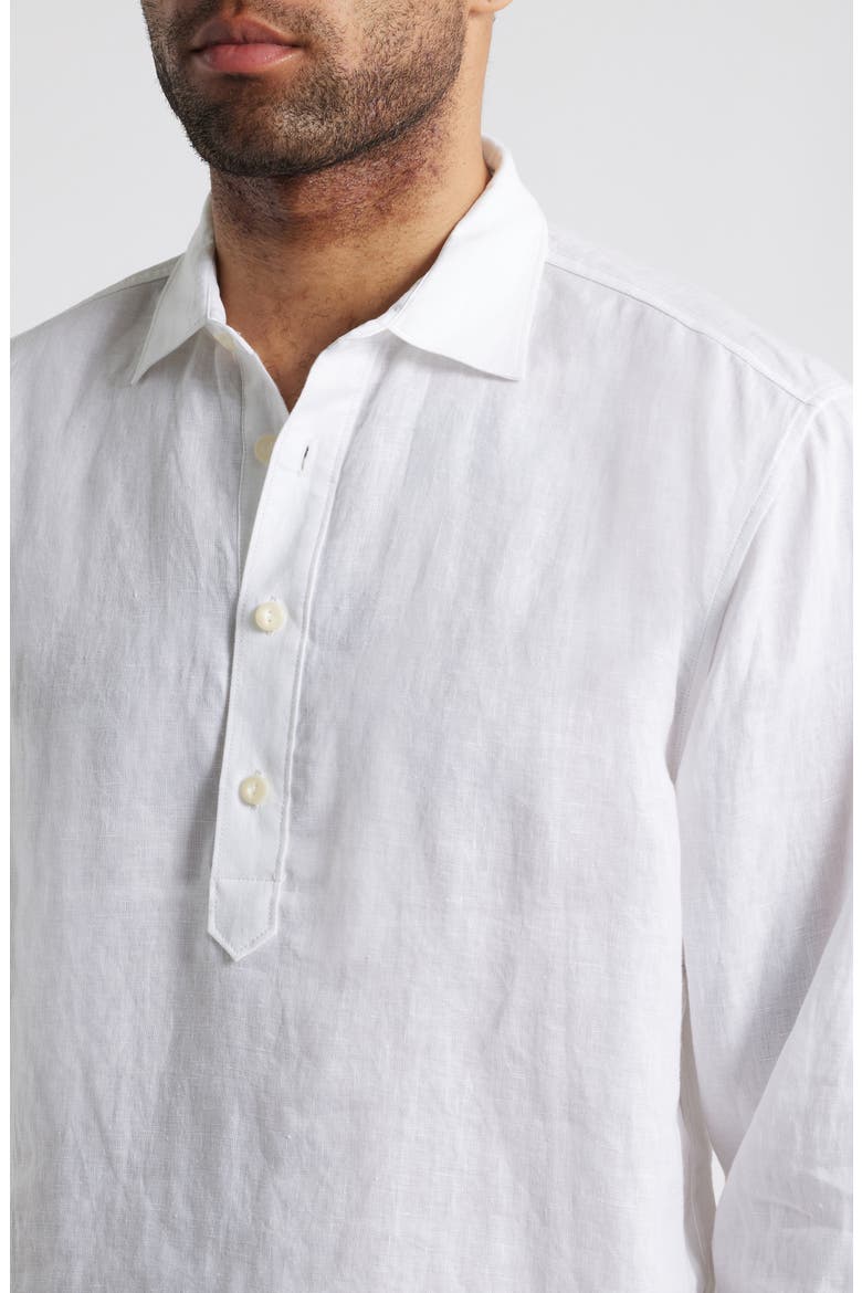 Desert Riviera Linen Half Button Shirt, Alternate, color, WHITE