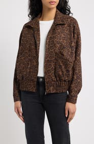 dRA Paulina Leopard Print Bomber Jacket