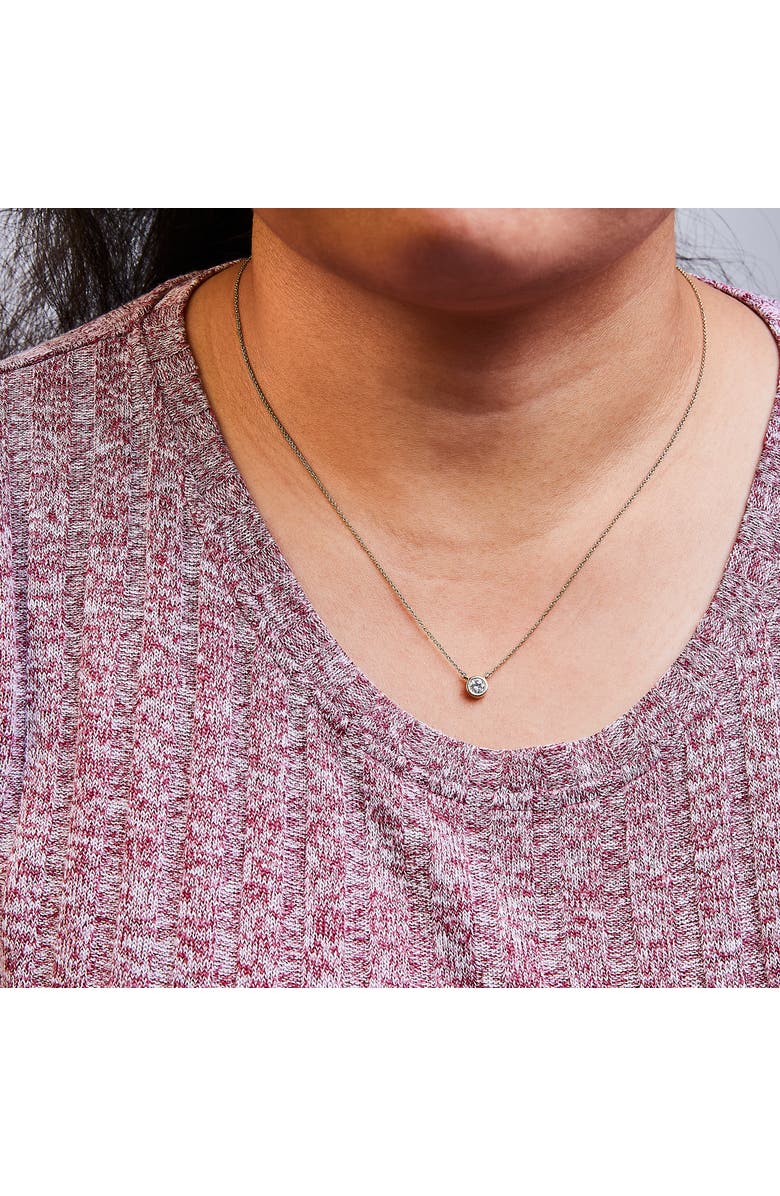 Haus of Brilliance 10K Yellow Gold 1/3 Carat Diamond Modern Bezel-Set Solitaire Pendant Necklace, Alternate, color, Yellow