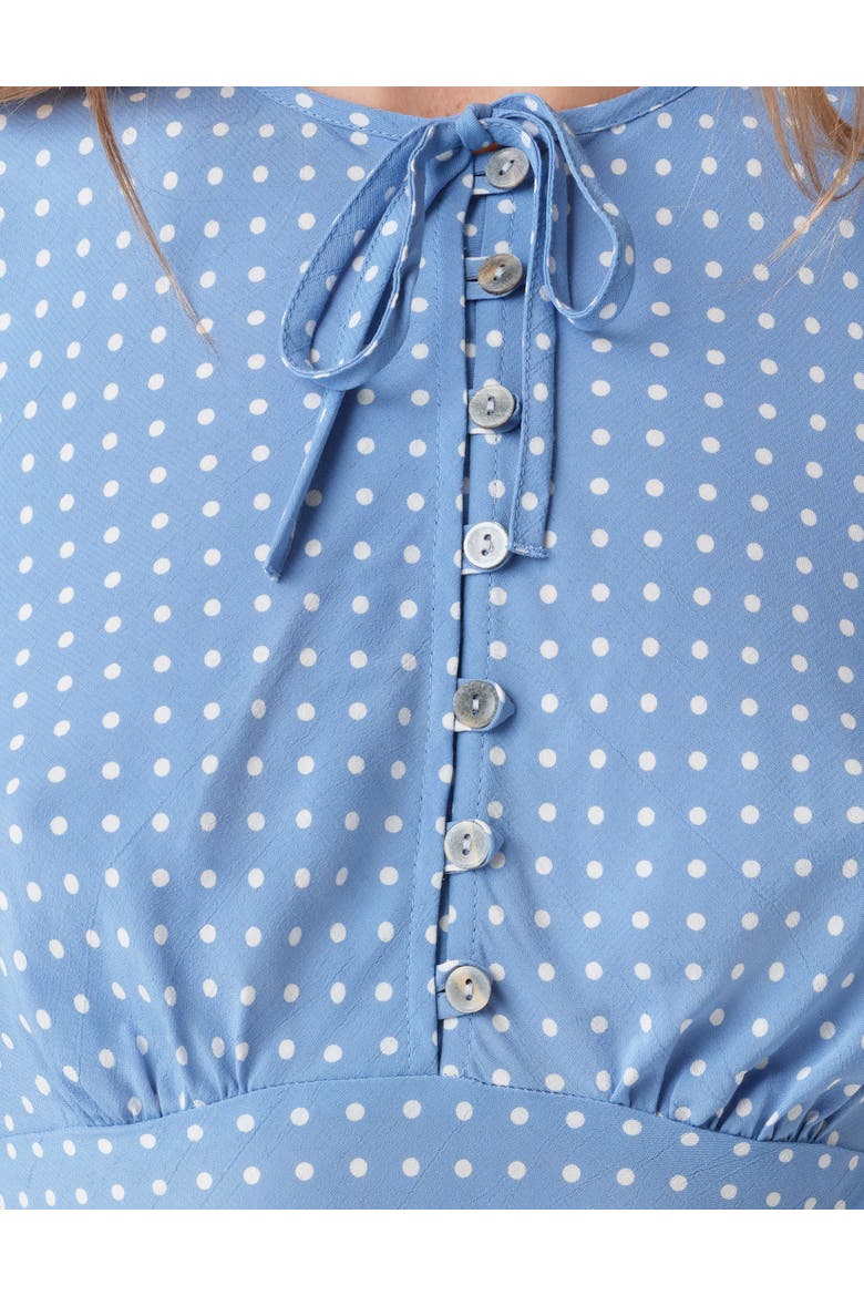 Clarissa Tie Front Midi Dress, Alternate, color, Blue Spot