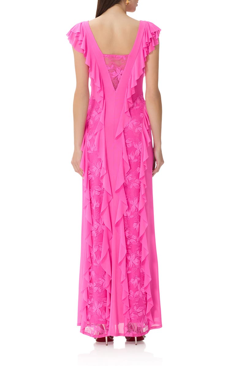 AFRM Trista Ruffle Sleeveless Dress, Alternate, color, Brilliant Pink