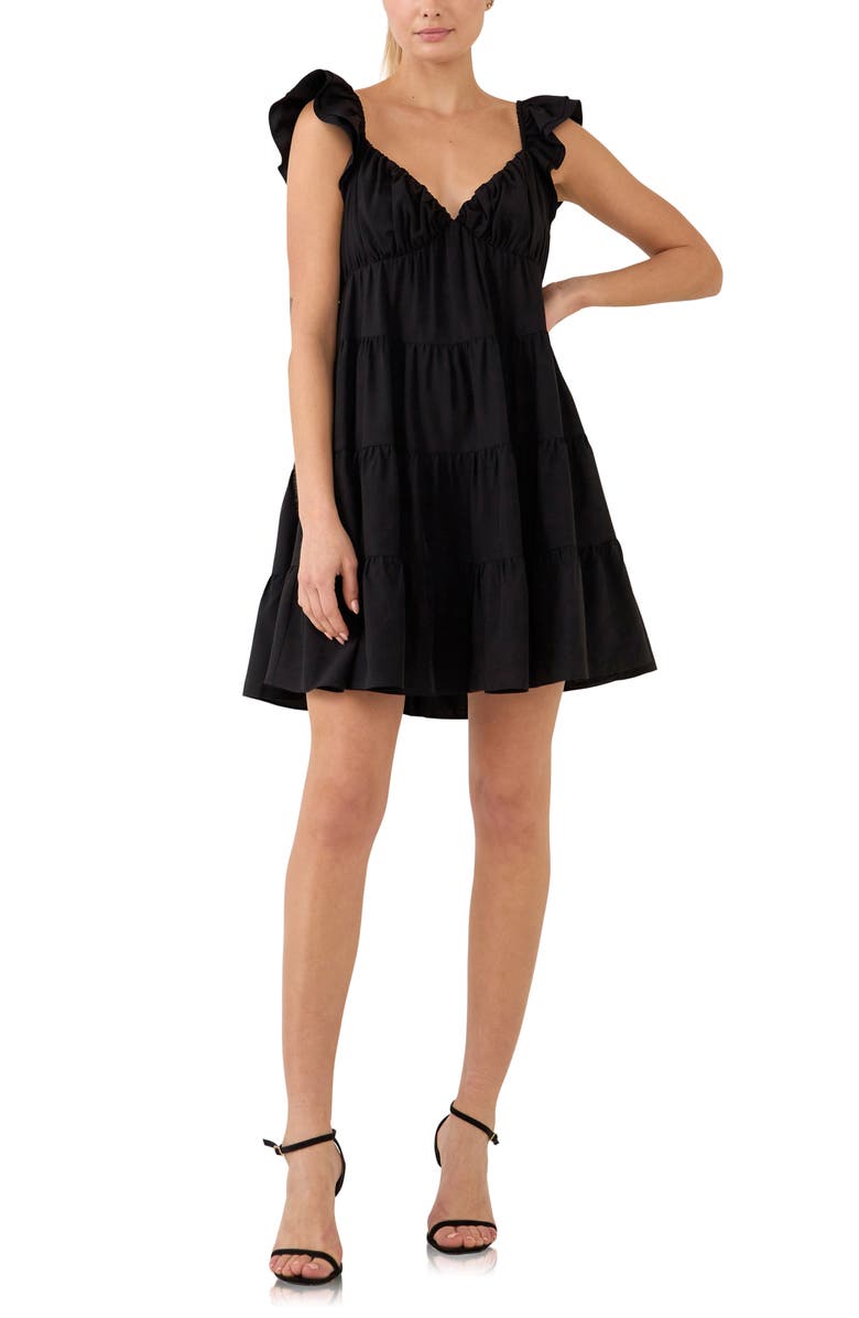 Endless Rose Ruffle Sweetheart Tiered Minidress, Main, color,