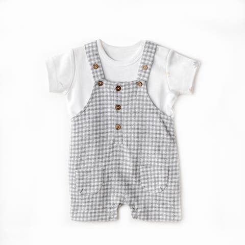 Little King Gingham Jumpsuit Set (Baby)