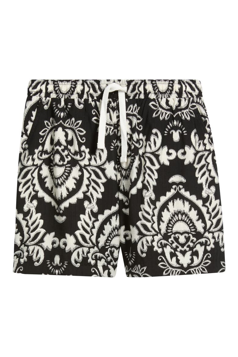 Xander Print Shorts, Alternate, color, BLACK