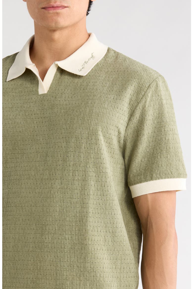 Pique Johnny Collar Polo, Alternate, color, SAGE