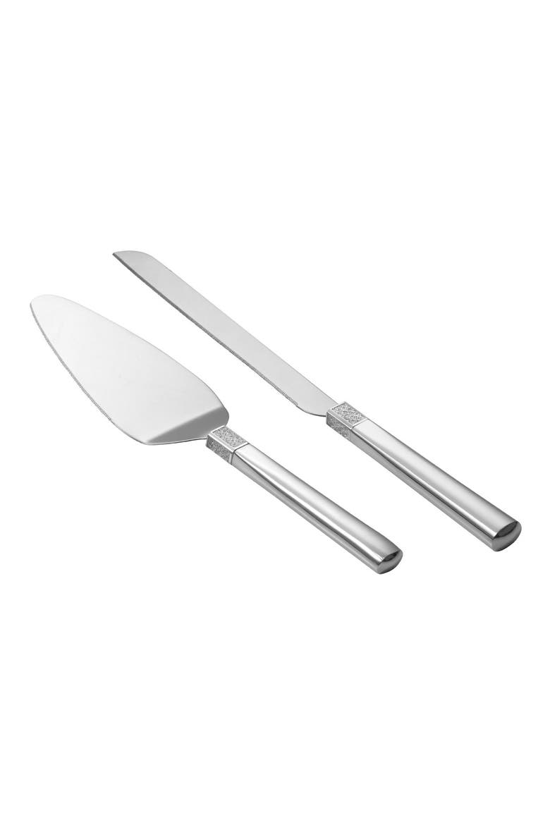 Lismore Diamond Cake Knife & Server Set, Main, color, SILVER