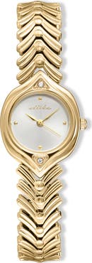 Ettika Round Case Chevron Strap Watch