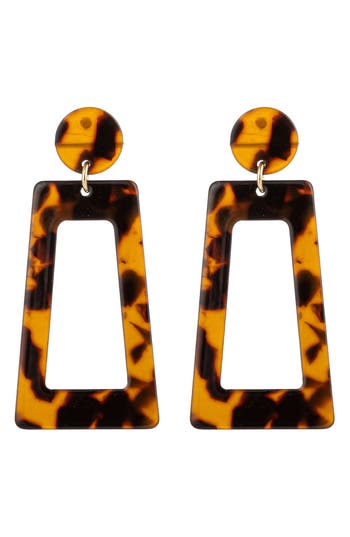 Eye Candy Los Angeles Tina Drop Earrings In Brown