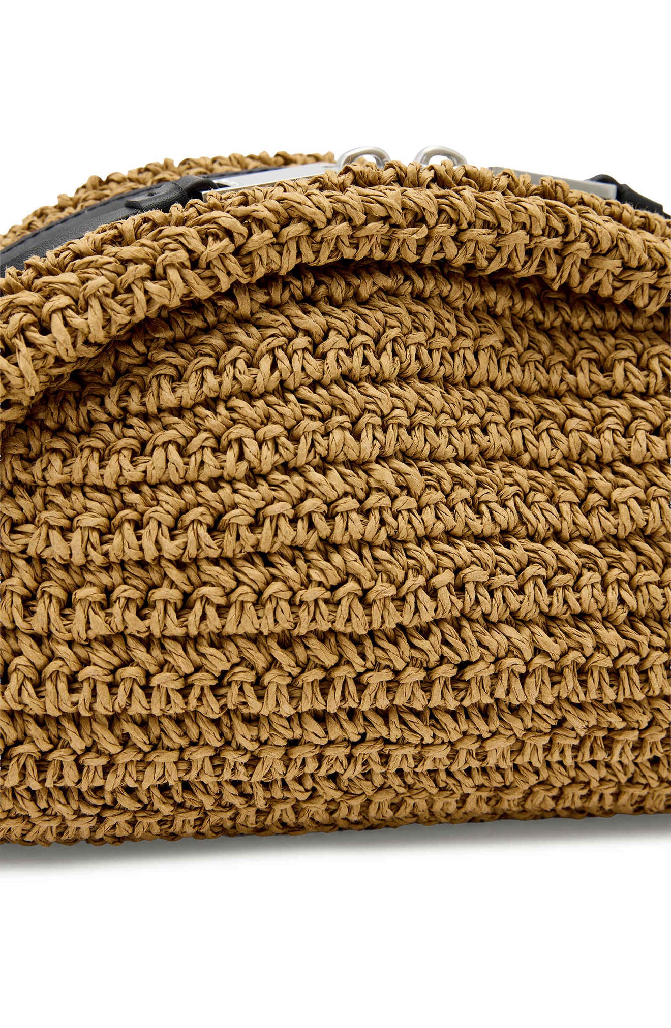 AllSaints Arc Raffia Crossbody Bag, Alternate, color, Biscuit Brown