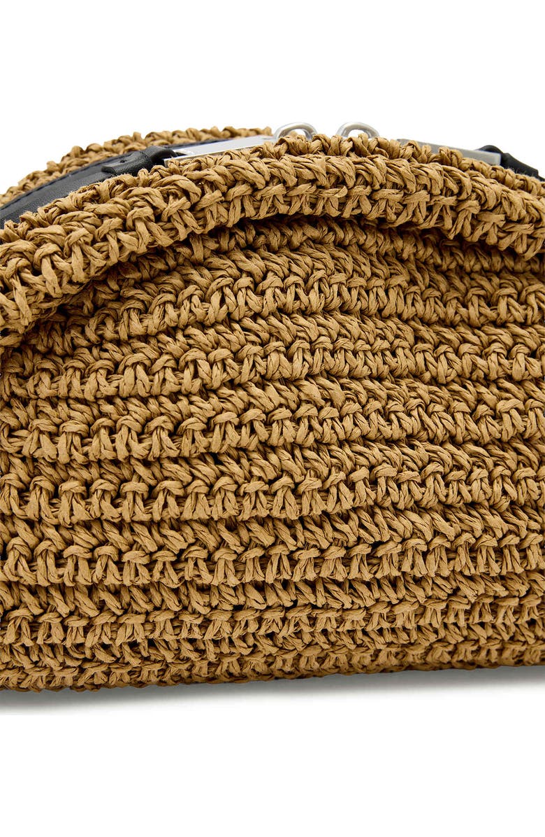 AllSaints Arc Raffia Crossbody Bag, Alternate, color, Biscuit Brown