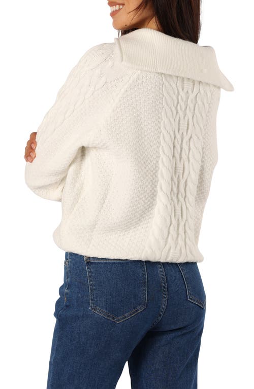 Petal And Pup Petal & Pup Ebony Quarter Zip Pullover In White