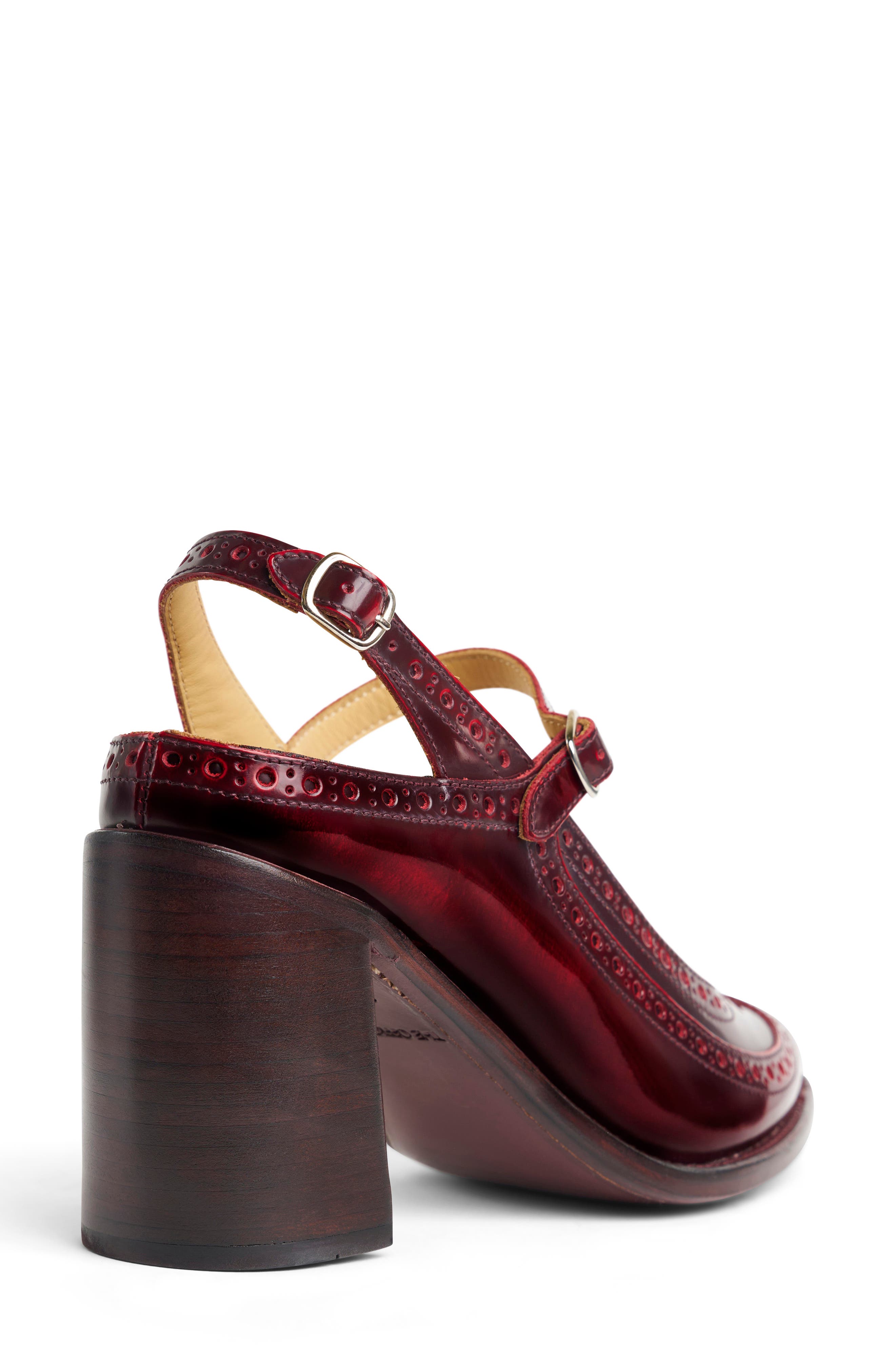 Mrs. Russel Leather Slingback Mary Jane Pump, Alternate, color, MARASCHINO