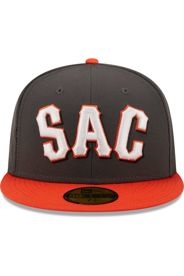 Men's New Era Charcoal Sacramento River Cats Authentic Collection 59FIFTY Fitted Hat, Alternate, color, Charcoal
