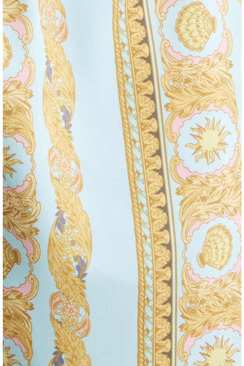 Printed Short Swim Trunks, Alternate, color, AQUA
