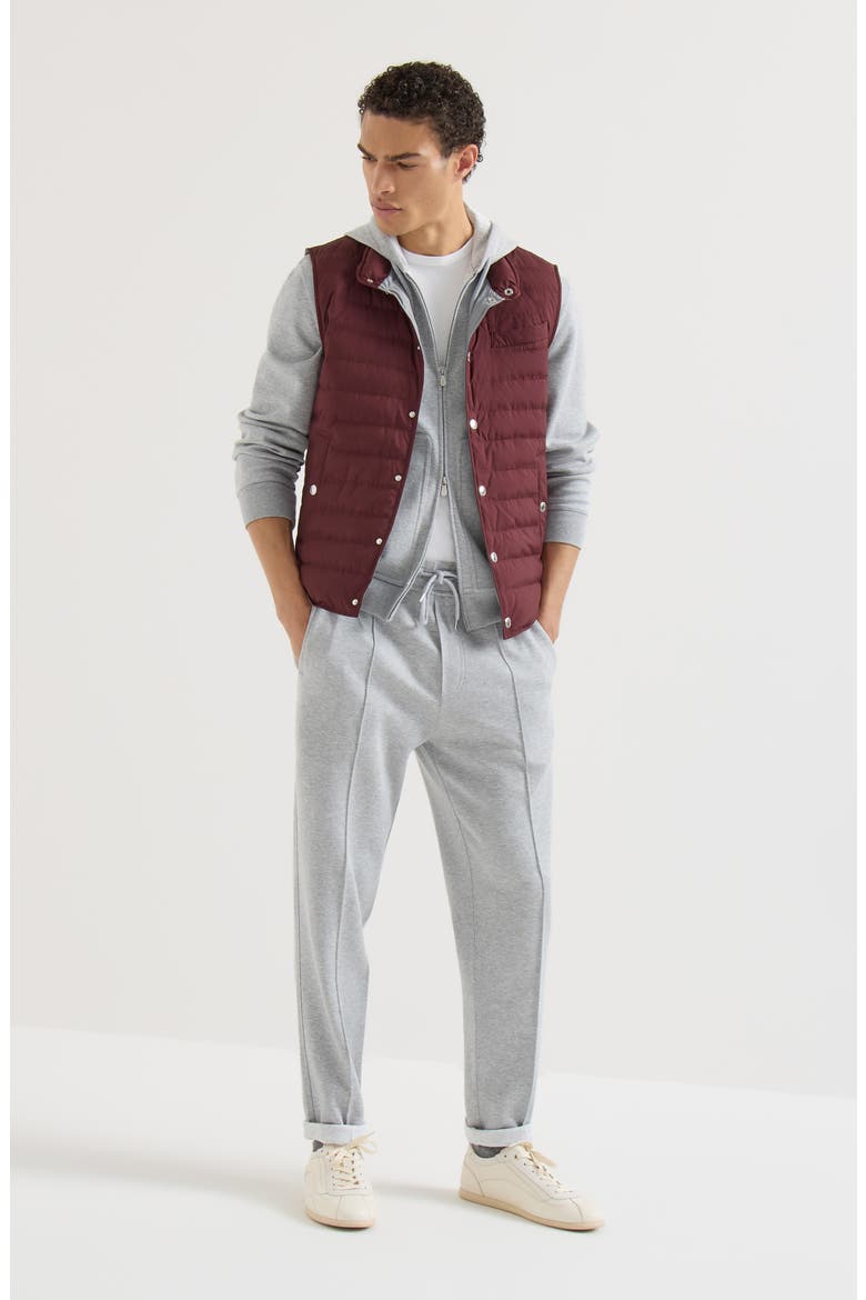 Lightweight techno fabric down vest, Alternate, color, Burgundy