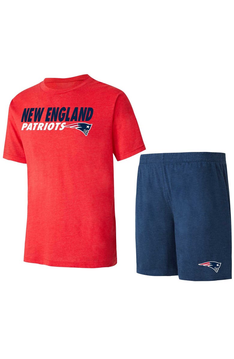 CONCEPTS SPORT Men's Concepts Sport Navy/Red New England Patriots Meter T-Shirt & Shorts Sleep Set, Main, color, Navy