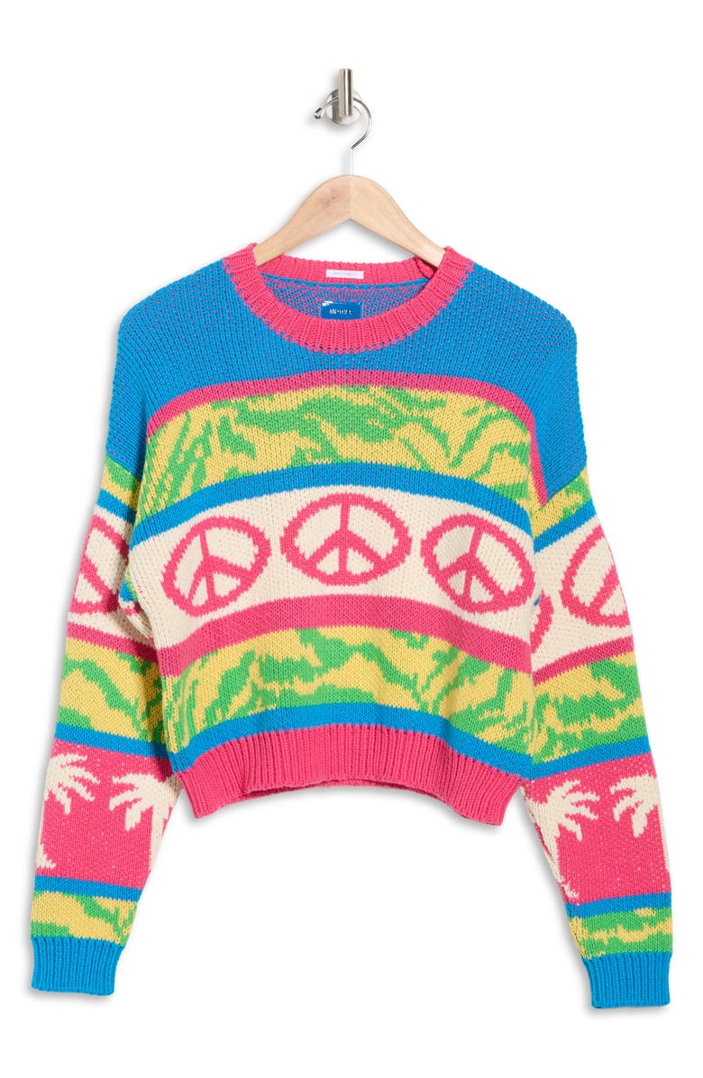 MOTHER The Itsy Crop Sweater, Alternate, color, Surf Safari