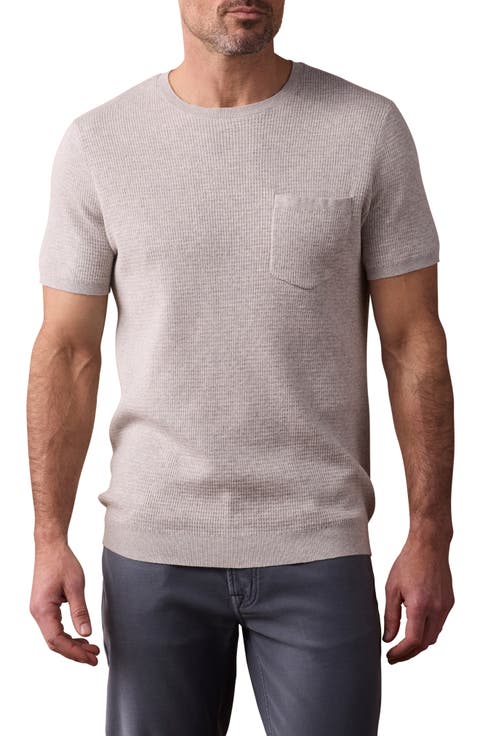 Waffle Stitch Short Sleeve Sweater