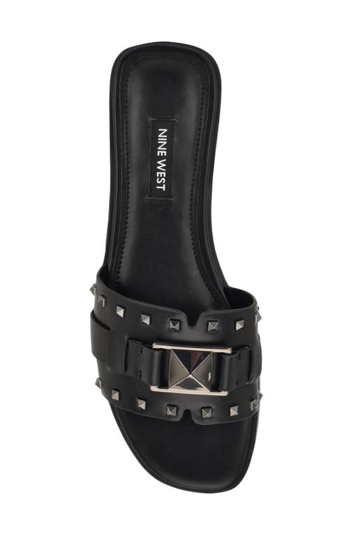 Nine West Griyen Studded Slide Sandal In Black