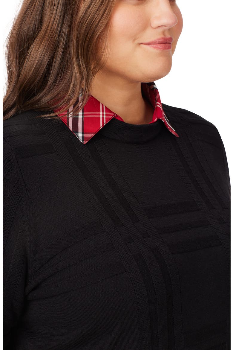 Layered Sweater, Alternate, color, BLACK MULT