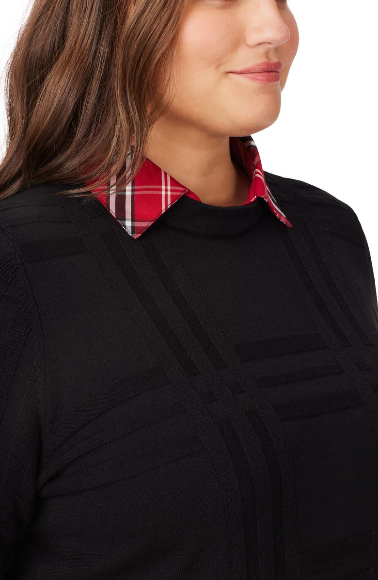 Foxcroft Layered Sweater, Alternate, color, Black Mult
