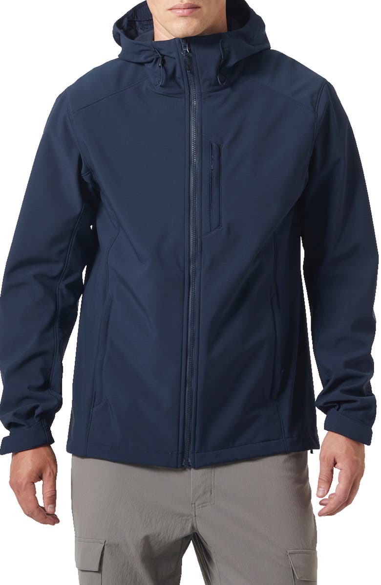 Helly Hansen Paramount Water Resistant Hooded Softshell Jacket, Main, color, Navy