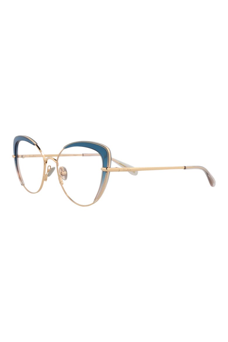 54mm Cat Eye Optical Glasses, Alternate, color, BLUE GOLD GOLD TRANSPARENT