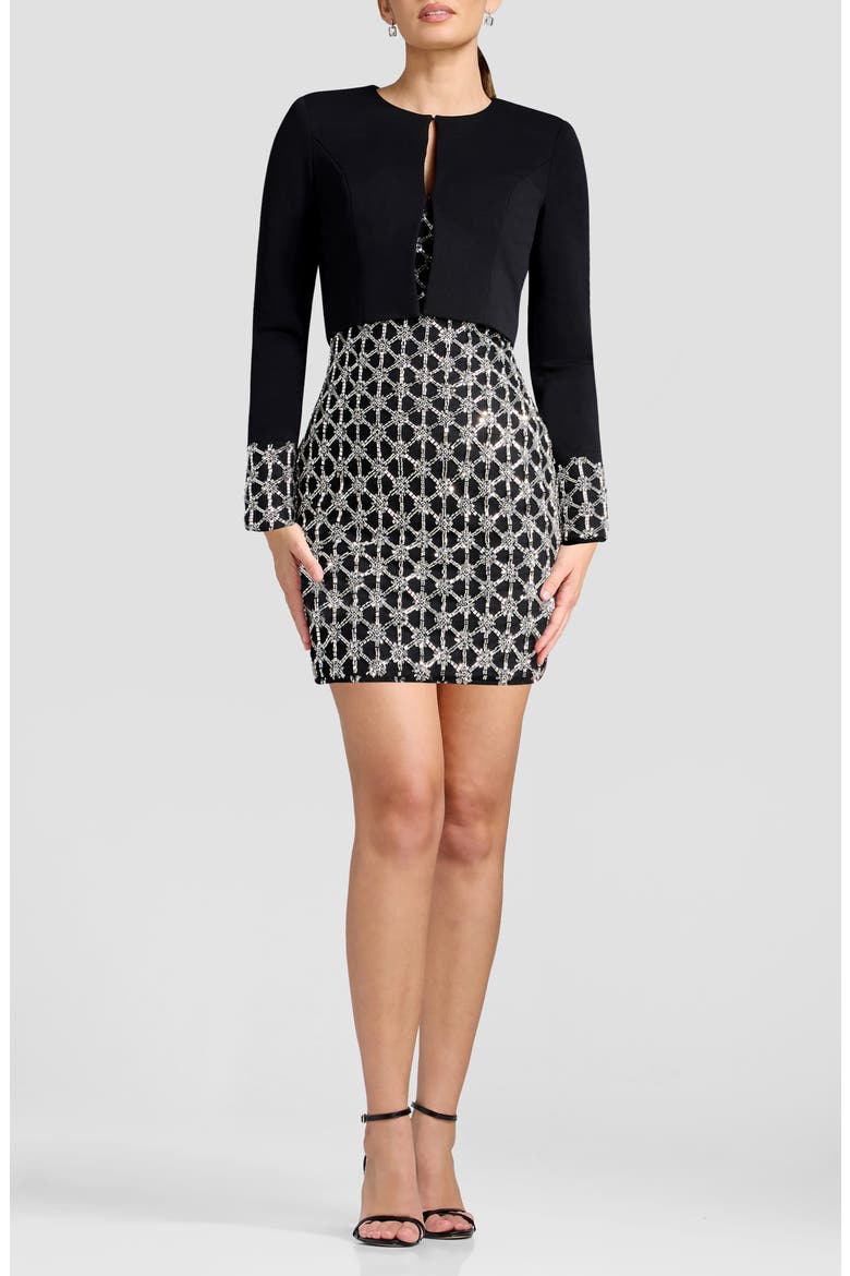 Andra Embellished Jacket, Main, color, BLACK-SILVER