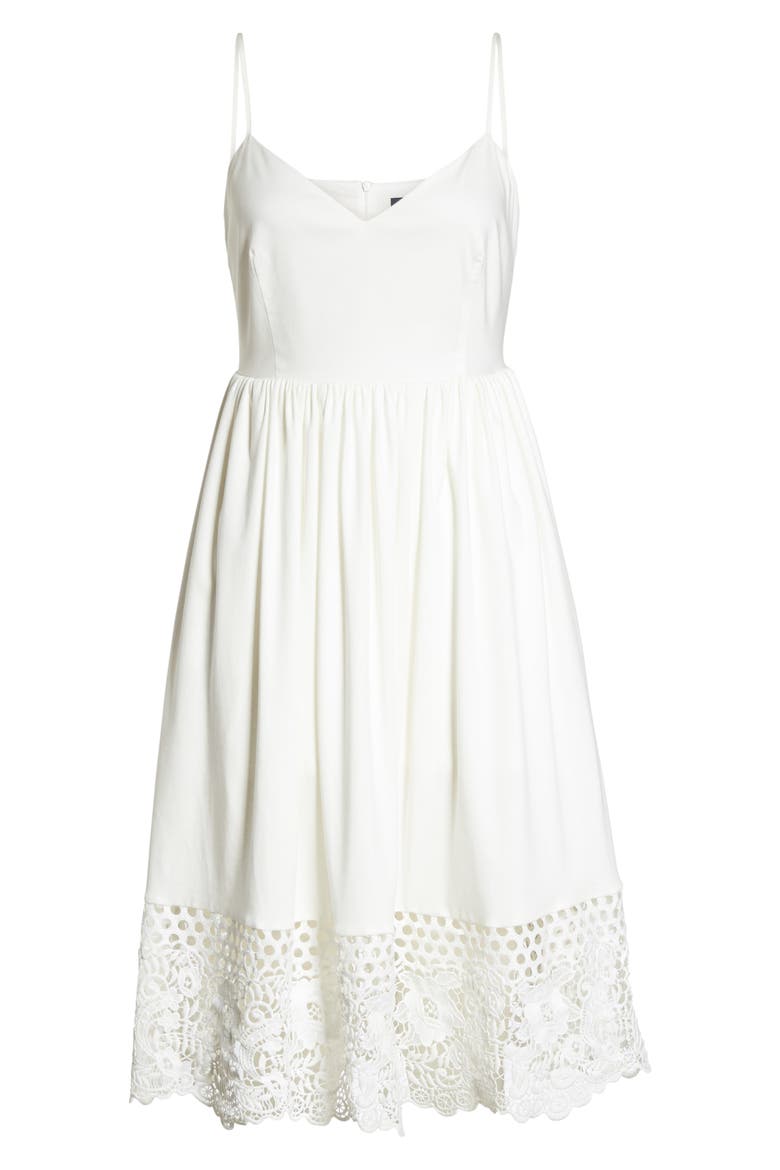 Salerno Lace Trim Jersey Dress, Alternate, color, SUMMER WHITE/ SUMMER WHITE