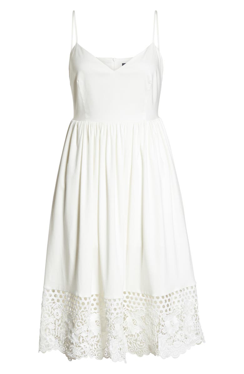 French Connection Salerno Lace Trim Jersey Dress, Alternate, color,