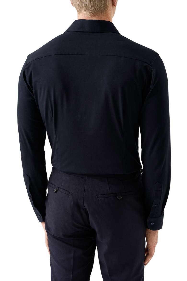 Slim Fit Solid Navy 4Flex Stretch Jersey Dress Shirt, Alternate, color, NAVY