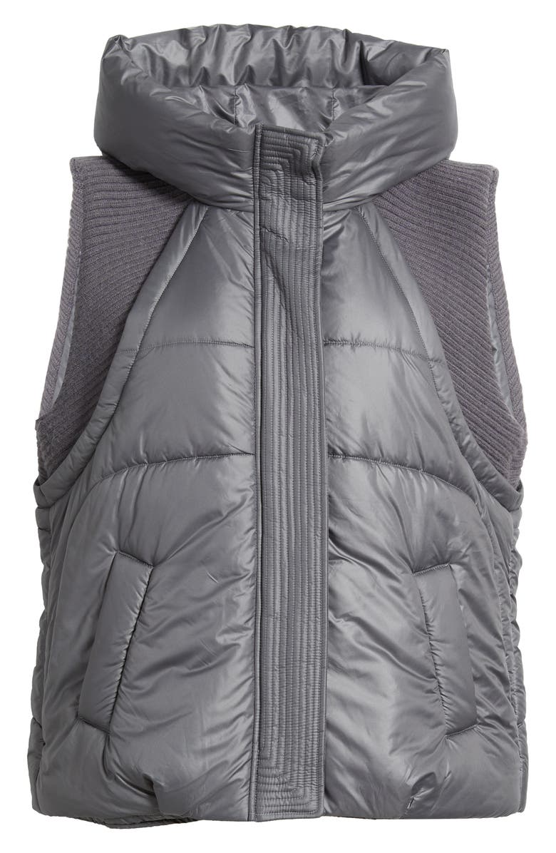 dRA Violet Hooded Hybrid Puffer Vest, Main, color, Charcoal