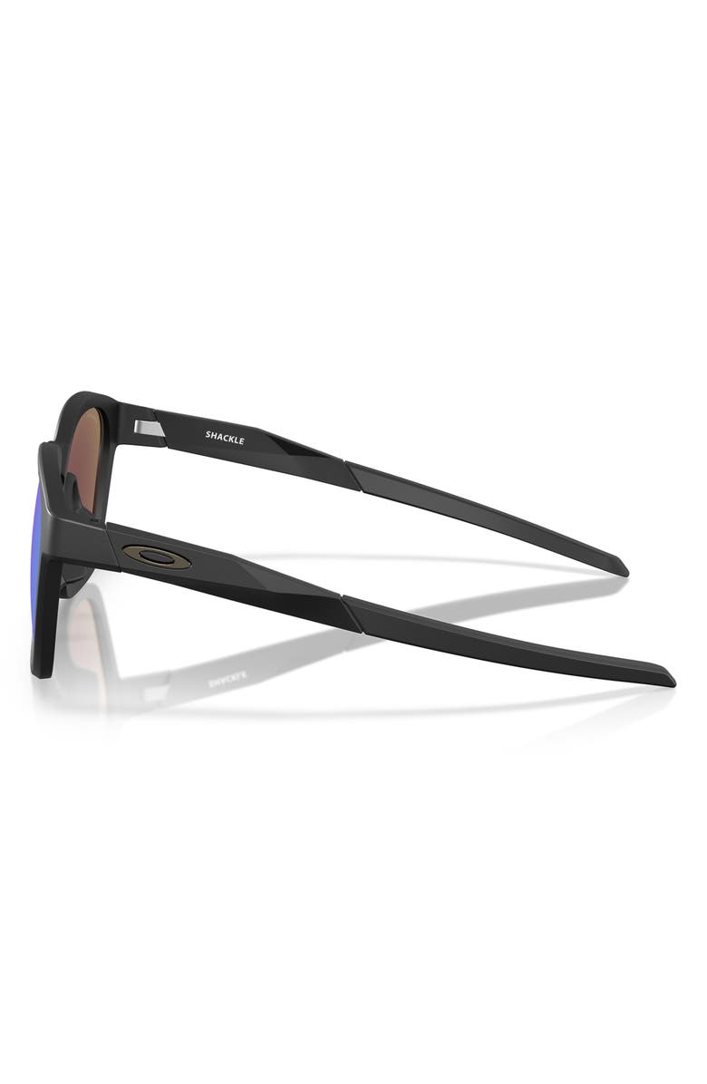 Oakley Gender Inclusive Shackle 52mm Square Sunglasses, Alternate, color, Matte Black / Prizm Sapphire