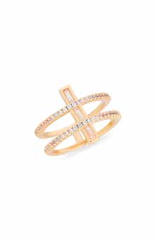 Cubic Zirconia Open Double Row Ring