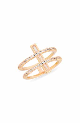 Cubic Zirconia Open Double Row Ring