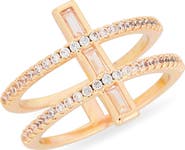 NORDSTROM RACK Cubic Zirconia Open Double Row Ring