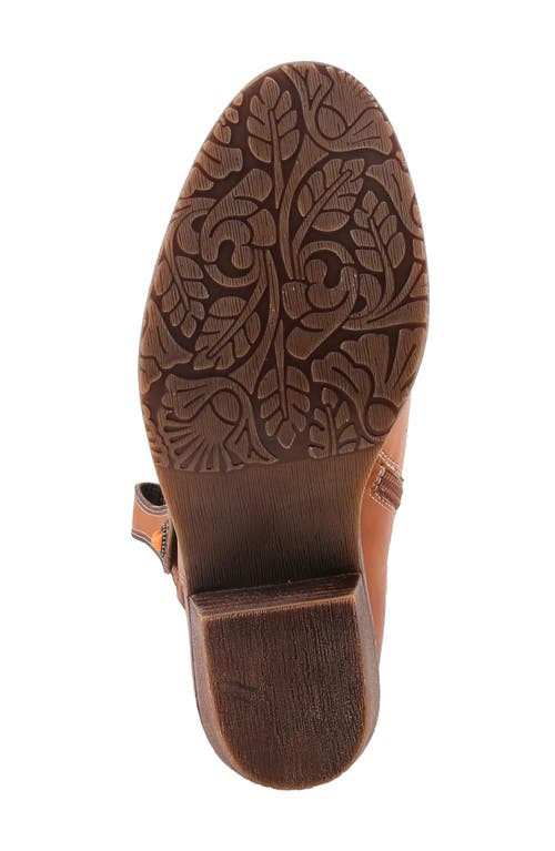 L'artiste By Spring Step Galop Embossed Floral Leather Bootie In Brown