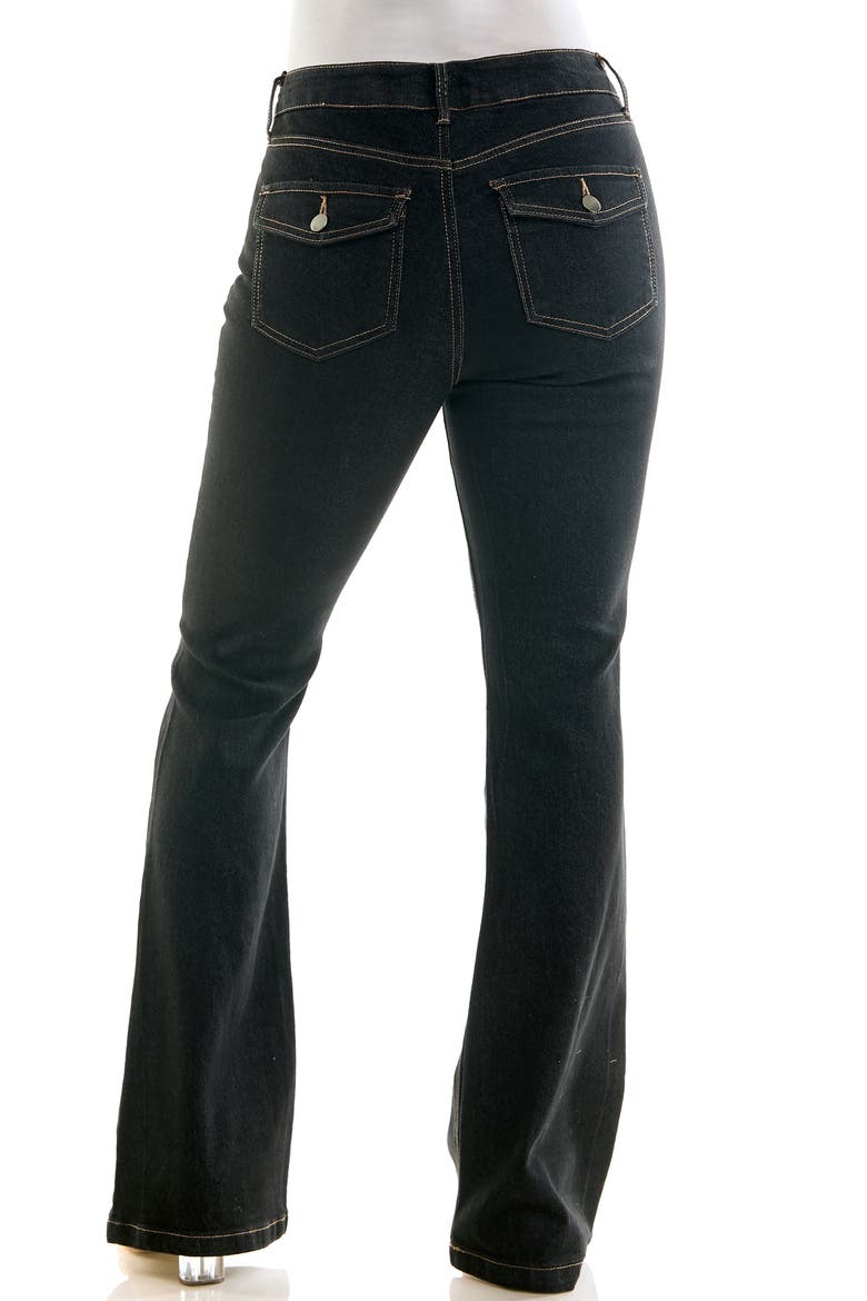 Mid Rise Stretch Wide Leg Jeans, Alternate, color, BLACK