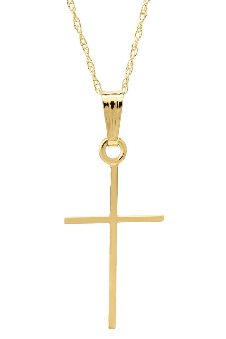 14k Gold Cross Pendant Necklace, Main, color, GOLD