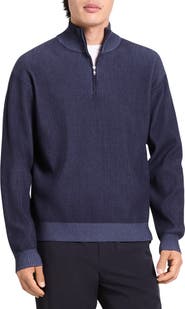 Theory Lightweight Bilen Performance Quarter Zip Sweater