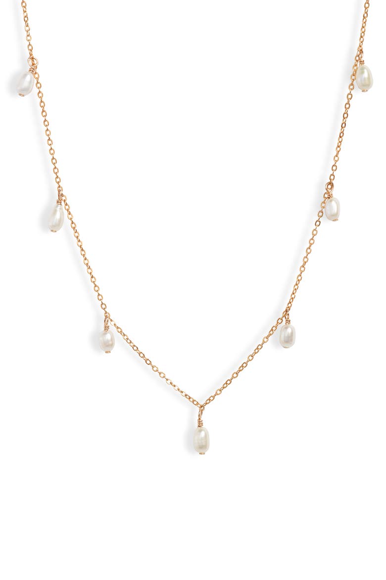 Meri Freshwater Pearl Chain Necklace, Main, color, GOLD