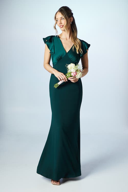 Coast V-neck Angel Short Sleeve Maxi Dress In Green