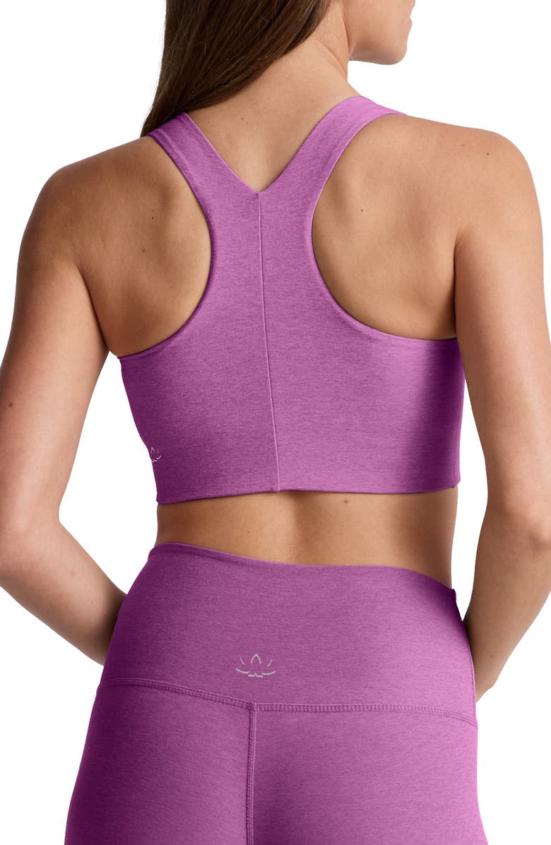 Beyond Yoga Space Dye Simplicity Racerback Sports Bra, Alternate, color, Fun Fuschia Heather