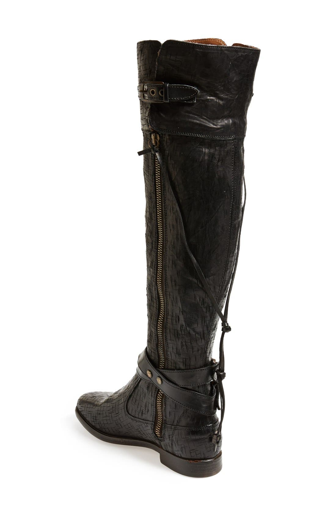 Australia Collection 'Nicoletta' Textured Leather Over the Knee Equestrian Boot, Alternate, color, NERO LEATHER