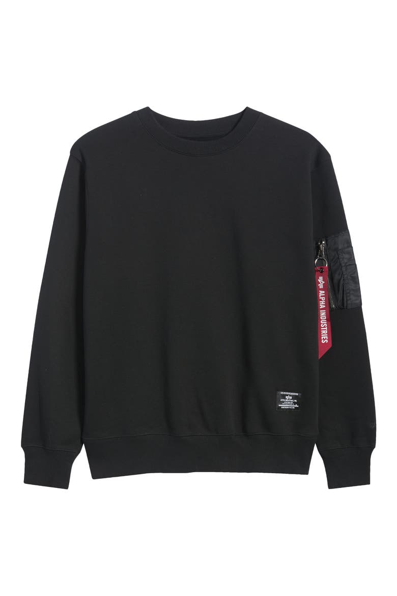 Utility Pocket Sweatshirt, Alternate, color, BLACK