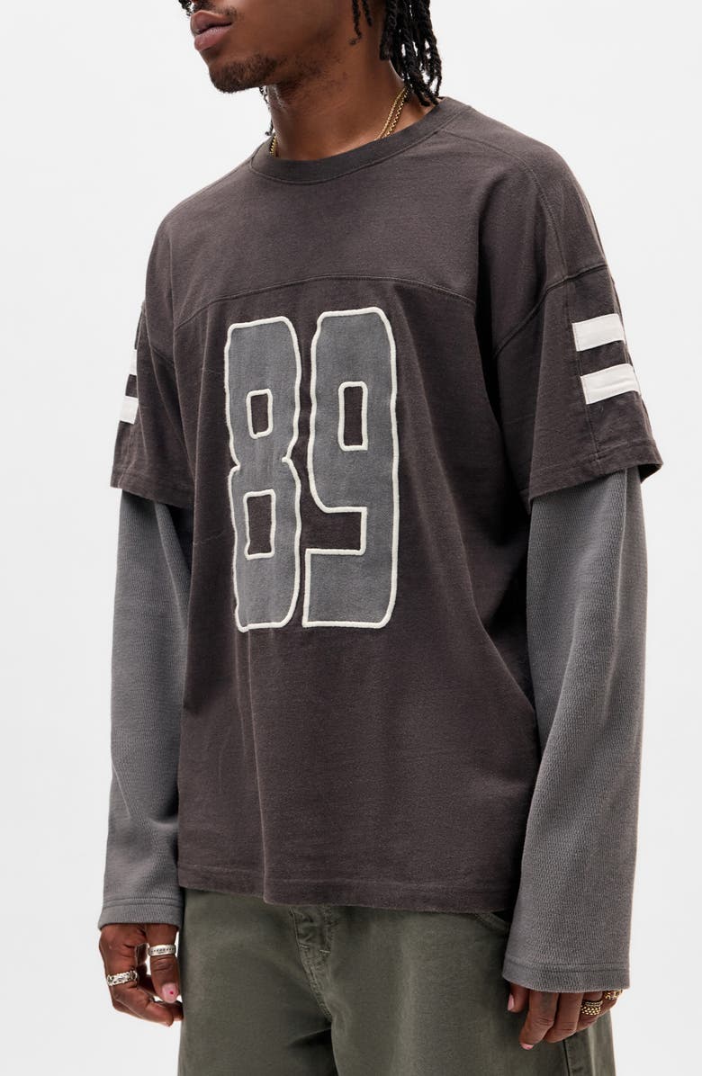 BDG Urban Outfitters Motorbike Layered Long Sleeve T-Shirt, Main, color, Grey