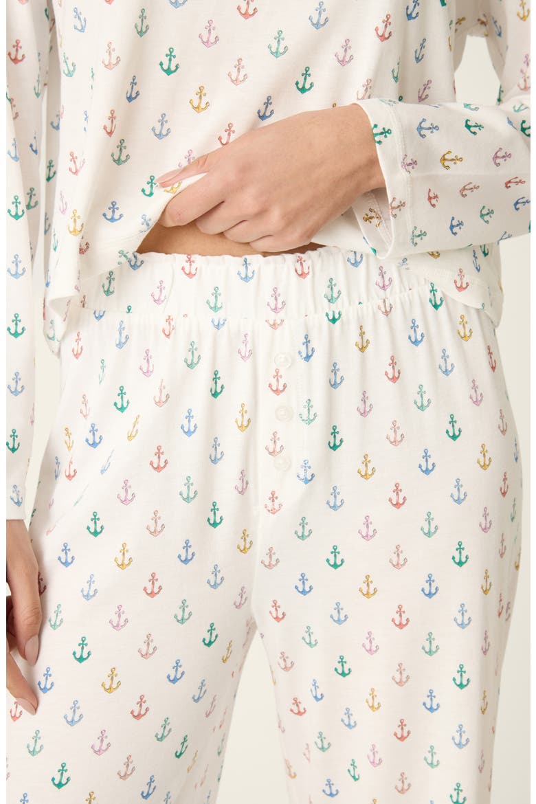 Meet Me By the Sea Jersey Pajama Pants, Alternate, color, IVORY